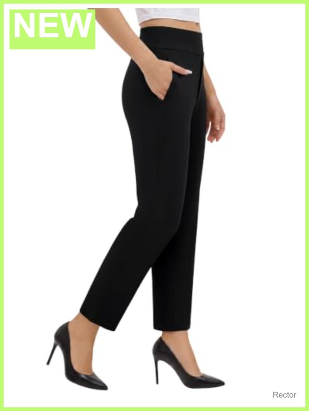 Women's High Waist Straight Leg Stretch Dress Pants Business Casual Slacks